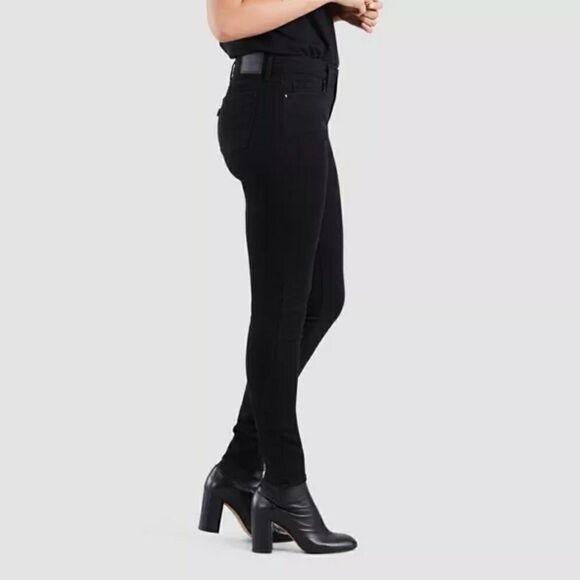 Levi’s Women's 711 Mid-Rise Black Skinny Jeans 34 25 26 New NWT - Picture 3 of 8